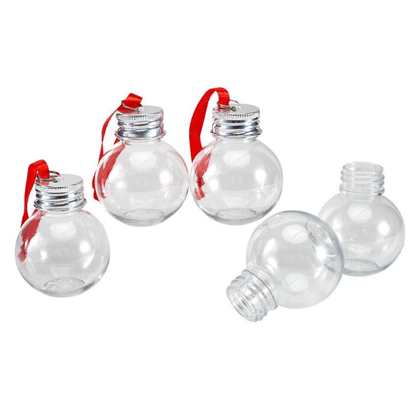 6/12 stk 50 ml væskeflaske juletre hengende utfyllbare kuler Baller rødt bånd