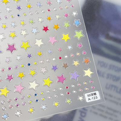 5D Starry Sky Dream Nail Art Stickers - Colorful 3D Graffiti Ornaments for DIY Nails