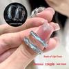 Sterling Silver Aurora Luminous Couple Rings for Men and Women Pair Enamel