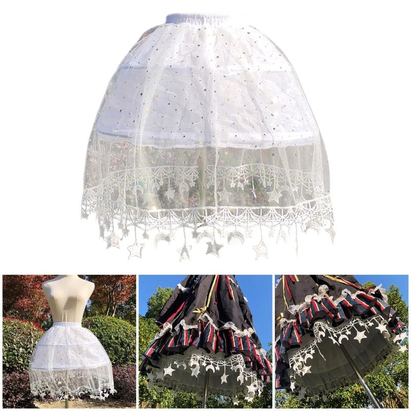 50cm Crinoline Petticoat for Adult Women Girl for Cosplay Party and Special Occasion 2 Hoop Princess Dress Underskirt