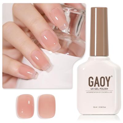 GAOY Gel Nail Sheer Color Natural Single Polish Gel, Pink, Translucent, 1301, Color, 16ml, UV/LED Compatible, Type, Self-Nail