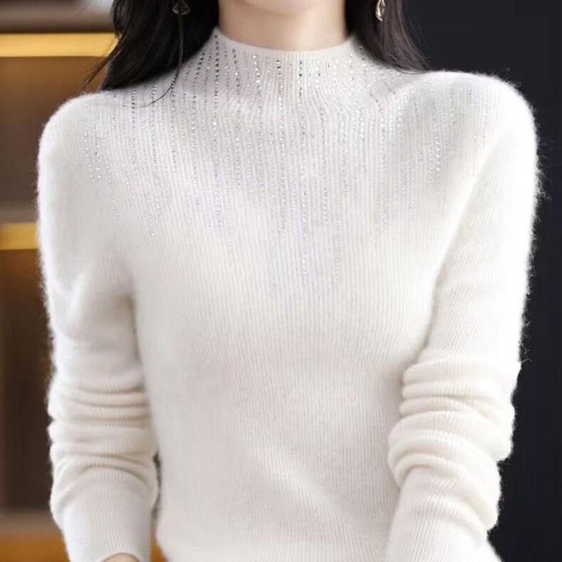 Svetr pro ženy Podzim Zima Lehký Hřejivý Pletený Pružný Topy s dlouhým rukávem