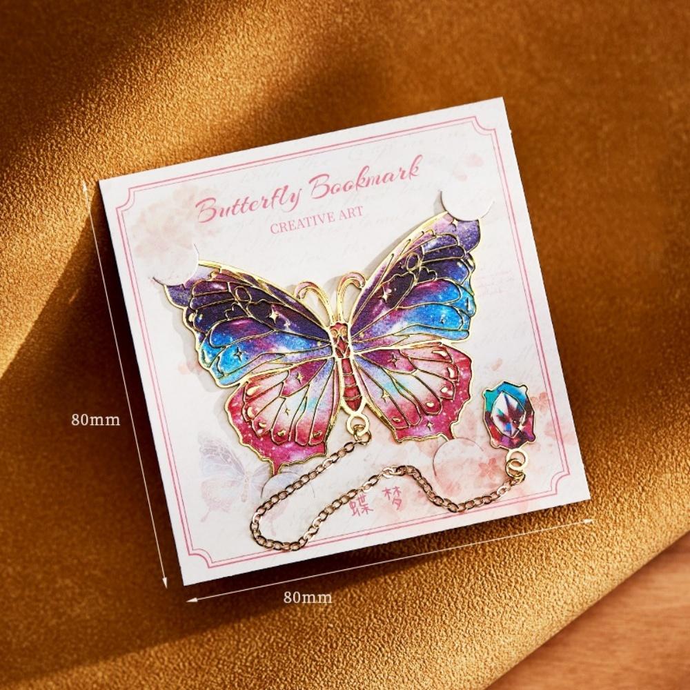 Artistic Book Clip High-Quality Oil Painting Bookmark Exquisite Bookmark Separator Colorful Butterfly Metal Bookmark For Gift