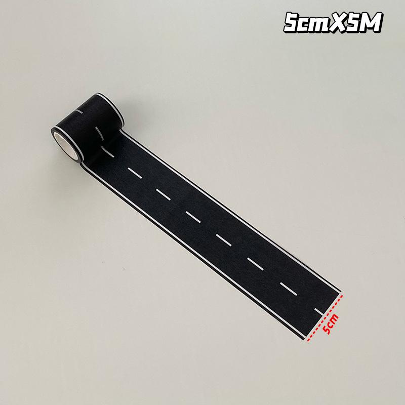 

Reusable Cartoon Road Track Stickers Black Road Tape For Party Racing Decor Pre-Pasted Glitter Finish Auto-Themed