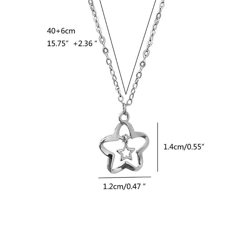 Pentagram Pendant Necklace Star Necklace Jewelry Hollow Out Star Choker Alloy Material Party Jewelry for Women Girl Gift