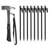 GOODRIG Tent Peg Hammer Set [8 X 30cm High-Strength Pegs + Storage Bag Included] Luminous/Glow-in-the-Dark Steel Forged Pegs for Outdoor Camping Setup