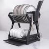 1 Set Dish Drainer Double Layer Detachable High Capacity Save Space Multifunctional Storage Rack Dish Drainer Sink for Dining Room
