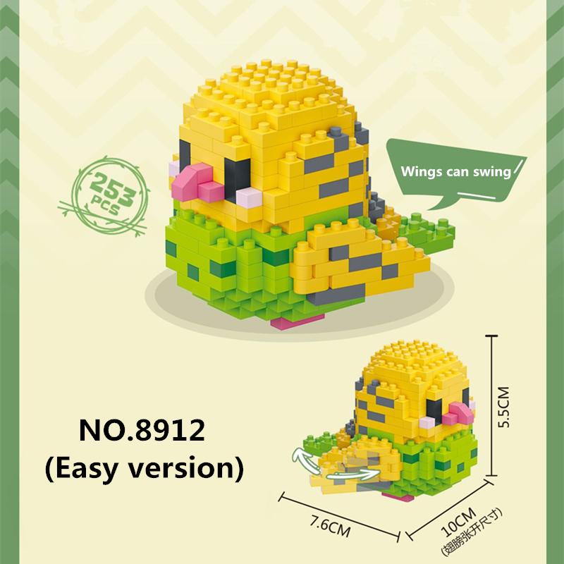Kawaii Bird Series Micro Particle Building Blocks Cute Colorful Parrot Model DIY Bricks Decor Toys For Children Christmas Gifts