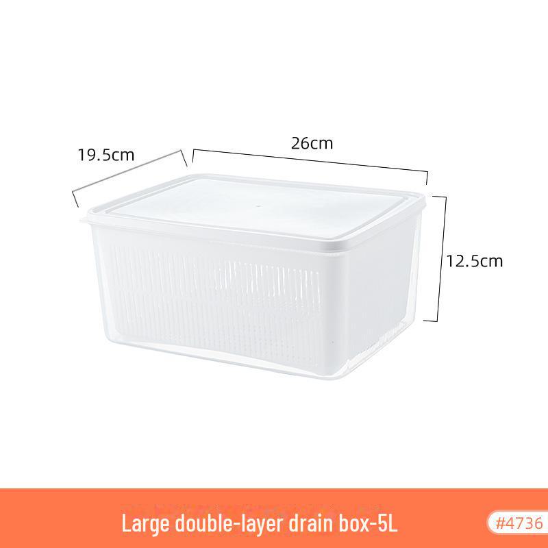 

Двухслойная кухонная корзина для слива и контейнер для хранения свежих продуктов с крышкой
