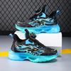 Boys' Rotary Buckle Low Top Sneakers with Striped Pattern, PU Upper, Fabric Inner, EVA Sole, Breathable Insole for Running