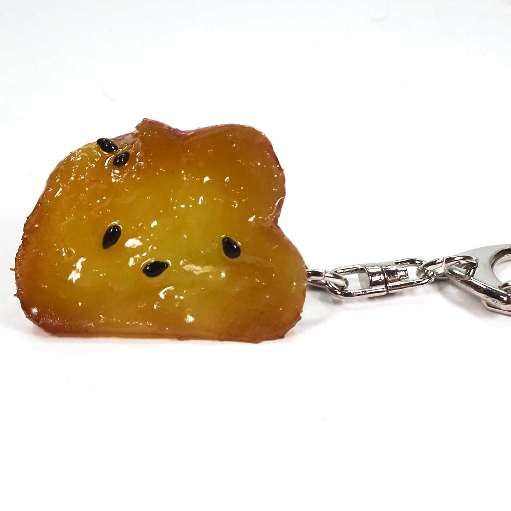 Food sample edible sweet potato cut into chunks 318K keychain
