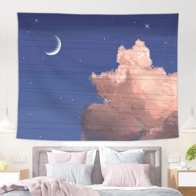 Home Decor Pink Moon Tapestry Background Fabric Oil Painting Dream Moon Room Decor Tapestry 230x180 cm alfombra de piso