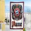 Dynamic Soccer Celebration Customize Your Name Beach Towel Soft Durable Quick-Dry