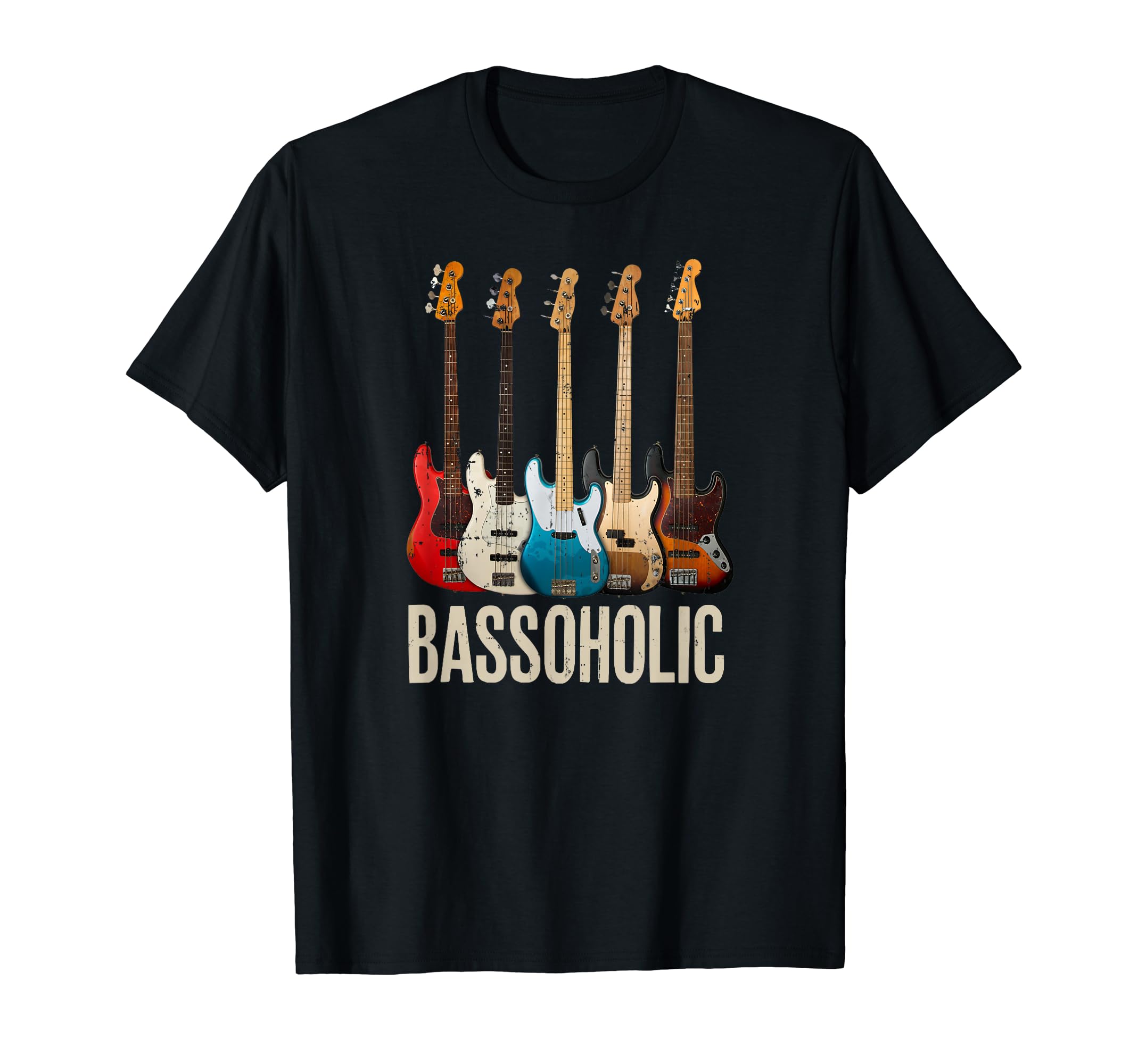 

Bassoholic Bass T-Shirt - A Gift for Bass Guitar Players and Collectors