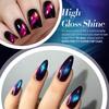 BORN PRETTY Cat Eye Nail Polish Holographic Chameleon Galaxy Magnetic Nail Polish with Black Magnetic Salon Home Gift for Women 5-Color Set,