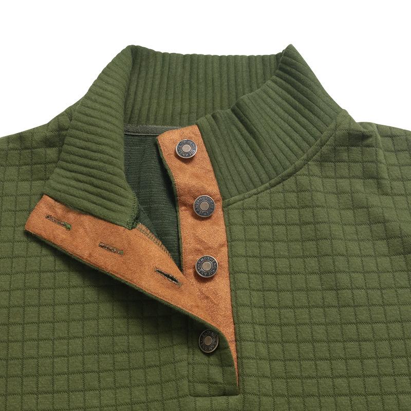 New Versatile Daily Business Spring And Autumn Men'S Men'S Standing Collar Long Sleeved Casual Outdoor Hoodie Jacquard Knitted Sweater