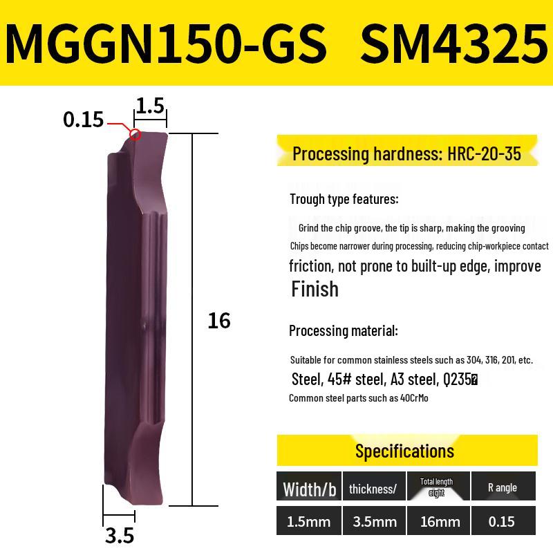 CNC Grooving Blade MGMN300/400-M for Stainless Steel, Ceramic, Aluminum Lathe Parting Tool Inserts