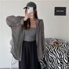 Damen Koreanischer Stil Langarm Chiffon Sonnenschutzhemd - Locker, Mittellang, Anti-UV, Dünner Cardigan
