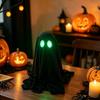 Glow in Dark Hooded Ghost Figurine Halloween Tabletop Decor Party Pub Bar Scene Decoration Black Skeleton Ornament
