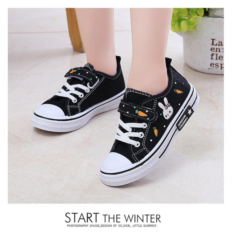 Cute Cartoon Low Top Breathable Casual Canvas Sneakers For Boys And Girls