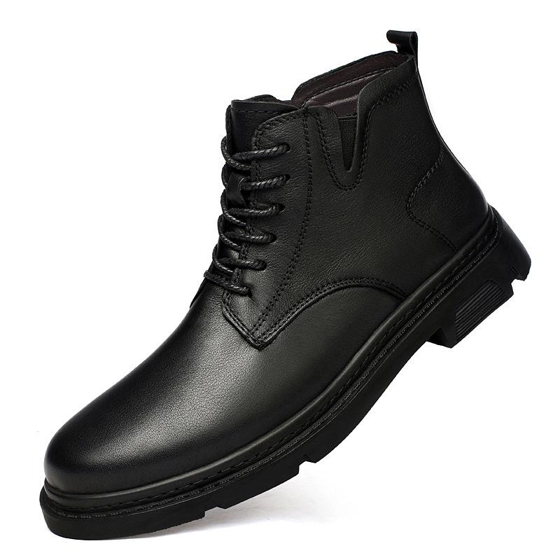 Herbst und Winter 2025 neue Leder Alligatormuster lässige Lederstiefel Outdoor Baumwolle warm Martin Stiefel Workwear Martin Stiefel