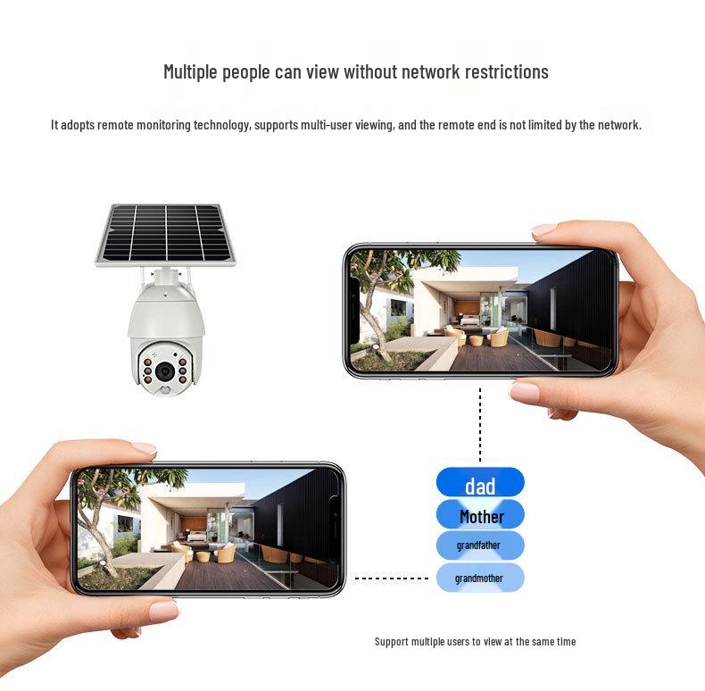 360° PTZ Outdoor Solar Surveillance Camera with Night Vision and Mobile Remote Access