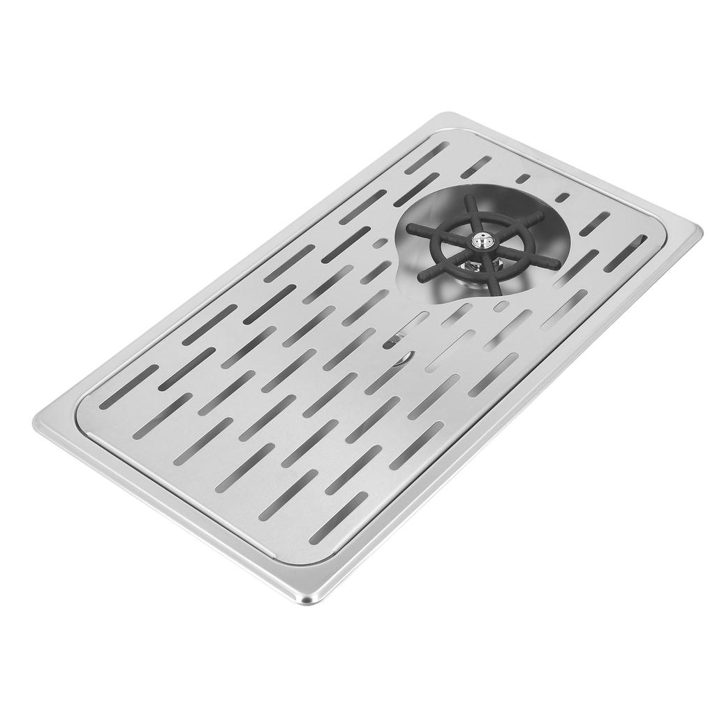 Washer Glass Rinser G1/2 Water Connection Port Silver Pitcher Rinser Countertop Sink for Bar Coffee