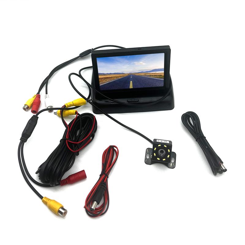 

4.3 TFT LCD HD экран складной автомобильный монитор с камерой заднего вида светодиодный резервный для парковки автомобиля простая установка