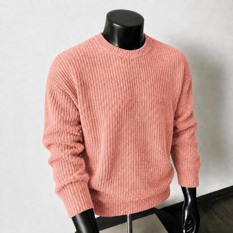 Maglione da uomo vintage casual a vestibilità larga con scollo rotondo in maglia