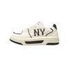 New York Yankees Synthetic Leather Slip Resistant Abrasion Resistant Low Top Casual Shoes Unisex Brown 3ASXM066N-50BRS