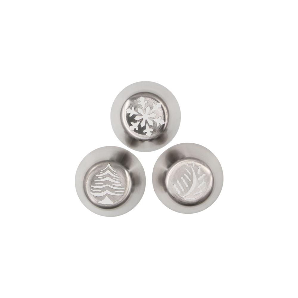 4ks/sada Nerezová tryska na vánoční dortový krém Tipy na polevu Trysky Nový rok