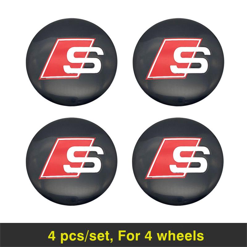 4 ks 56mm hliníková emblémová krytka středu kola auta Samolepka Pro S Q7 A8L A5 A6 A7 Q8 A4 SQ7 S4 S8 S6 S7 S5 S3 SQ5 e-tron Q5 Q