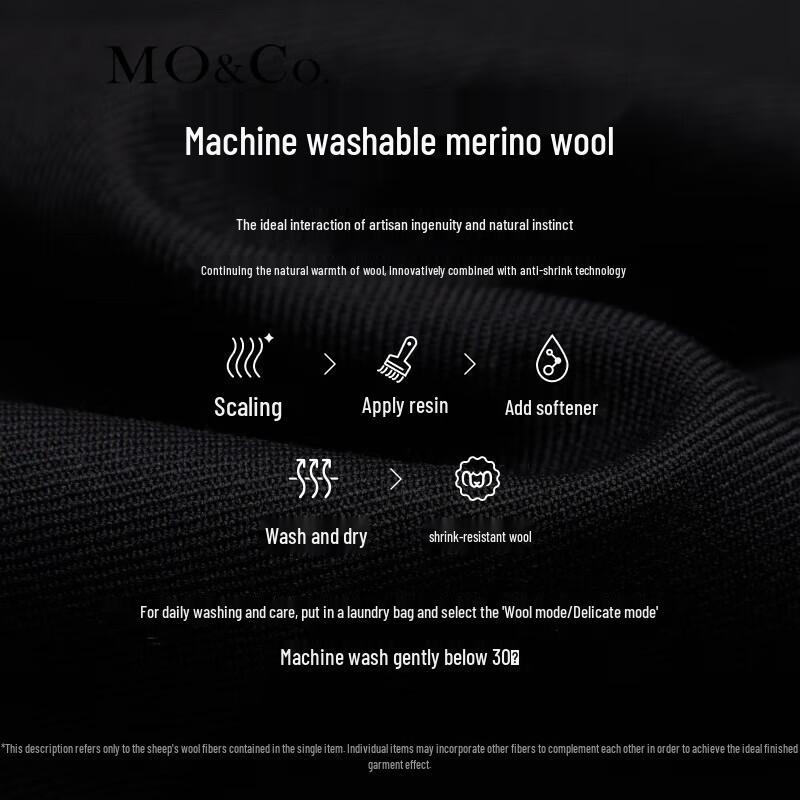 MO&Co. 2024 Spring Washable Wool Blend High-Waist Casual Suit Pants