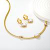 Fashion Stainless Steel Earrings Necklace Women's Light Luxury High-end Love Jewelry Set