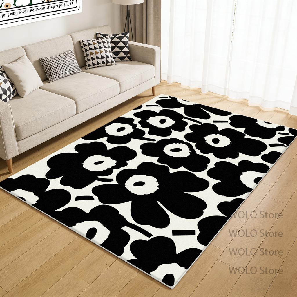Flower Plant Printed Carpet simple style Living Room Bedroom Floor Mats cloakroom Non Slip customizable Soft Rug Easy cleaning