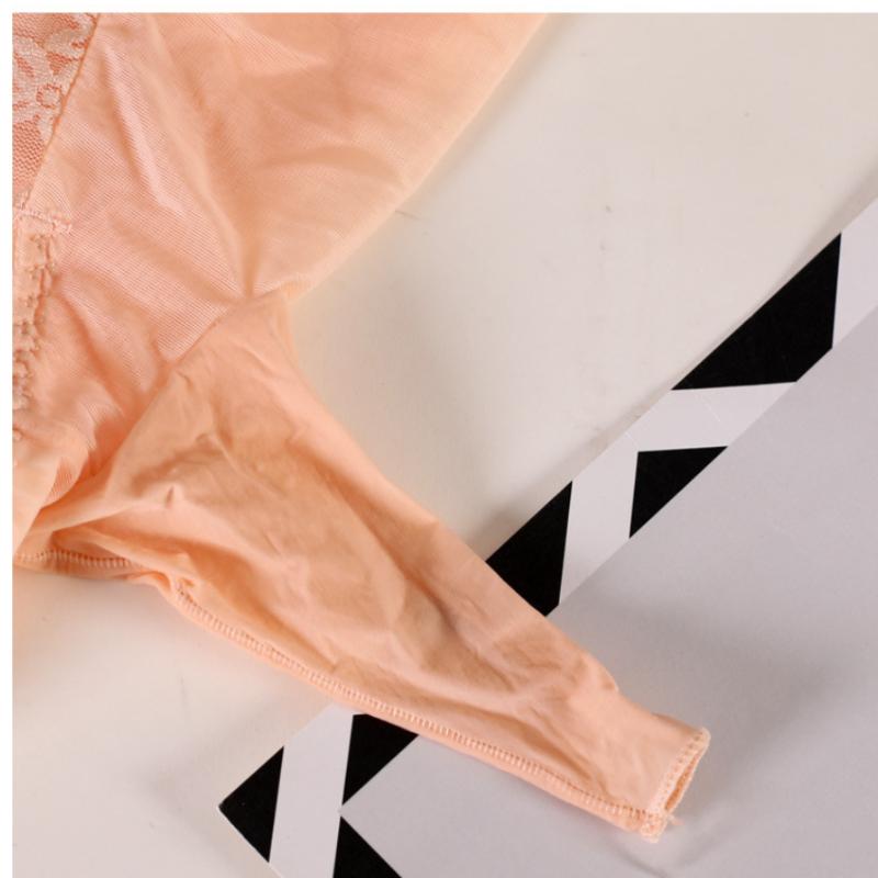 Large Size Sissy Pouch Panties Men Embroidery Lace See Through Briefs Crossdress Bullet Separation Underpant Gays Club Lingerie