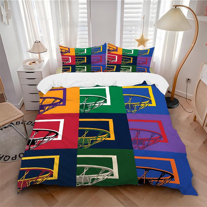 

3pcs bedding set Basketball Hoop Includes 1 Comforter + 2 Pillowcases, Without Pillow Inserts, Soft Comfortable,a0909141 135x200cm