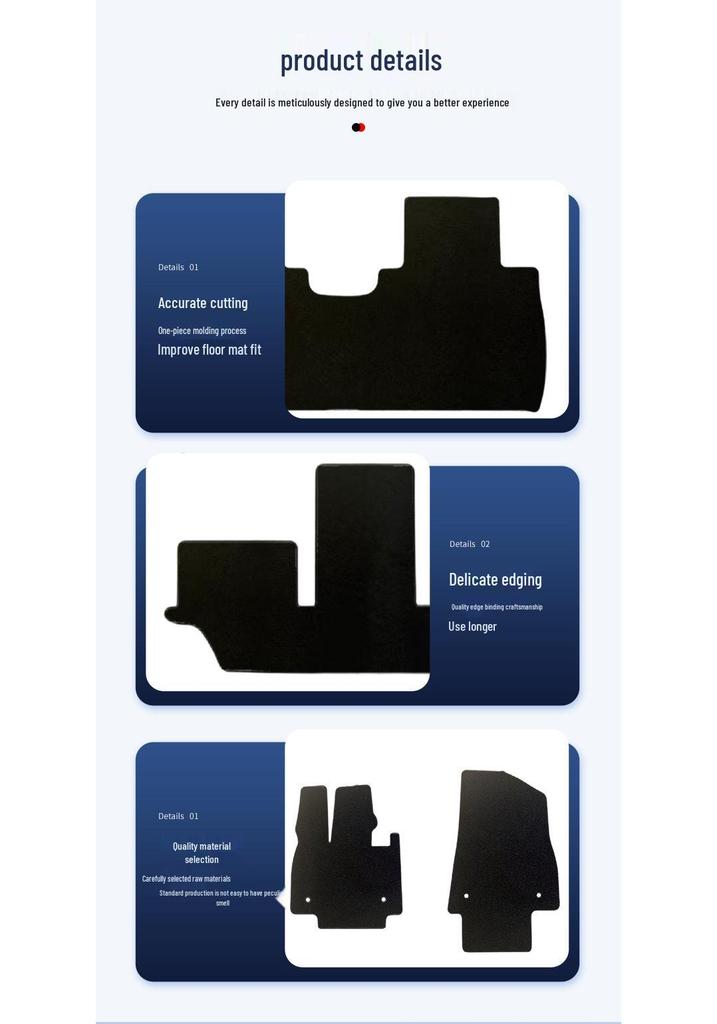 IM LS9 Six-Seater Car Floor Mats: Durable, Dirt-Resistant Nylon, Easy-Clean, Original Mold Design