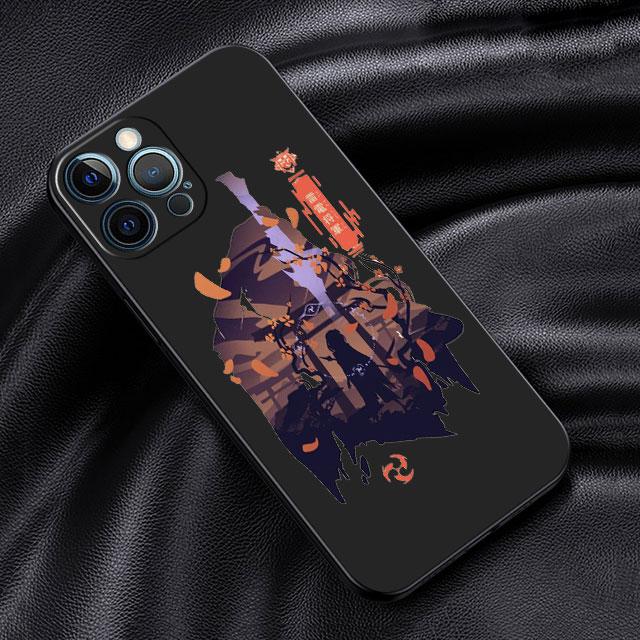 Pouzdro Pro Apple iPhone 14 13 11 12 Pro 7 XR X XS Max 8 Plus 6 6S SE 2022 13Pro Černé Měkké Telefon Funda Anime Genshin Impact Roztomilé