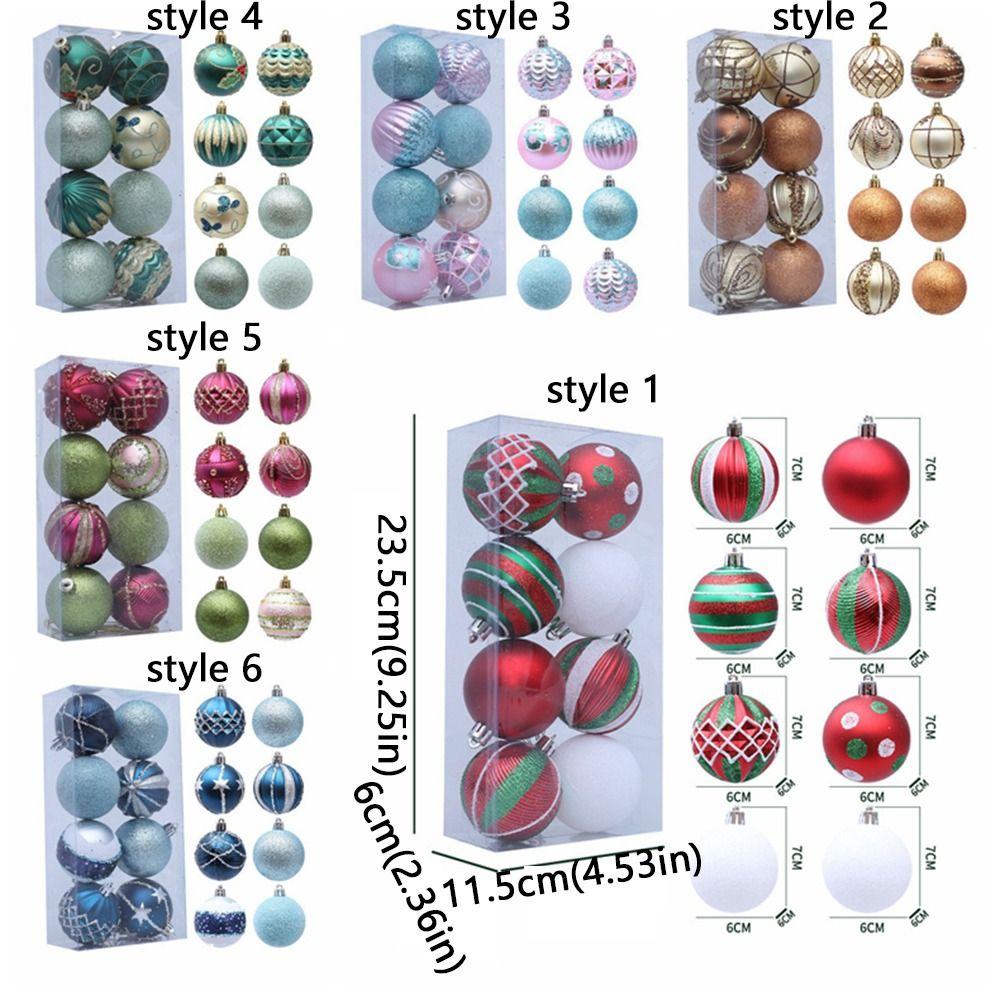 Shatterproof Painted Christmas Ball 6cm Christmas Baubles Christmas Hanging Ball  Home Xmas Decor