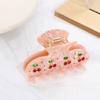 Hair Clip Sparkling Rhinestones Inlaid Cherry Decorative Pattern Back Head Hair Claw Large Wide Tooth Design Smooth Large Shark Clip