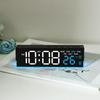 Digital LED Alarm Clock Temperature Week Date Display 2 Alarms Ambient Light Brightness Adjustment Electronic Table Snooze Clock