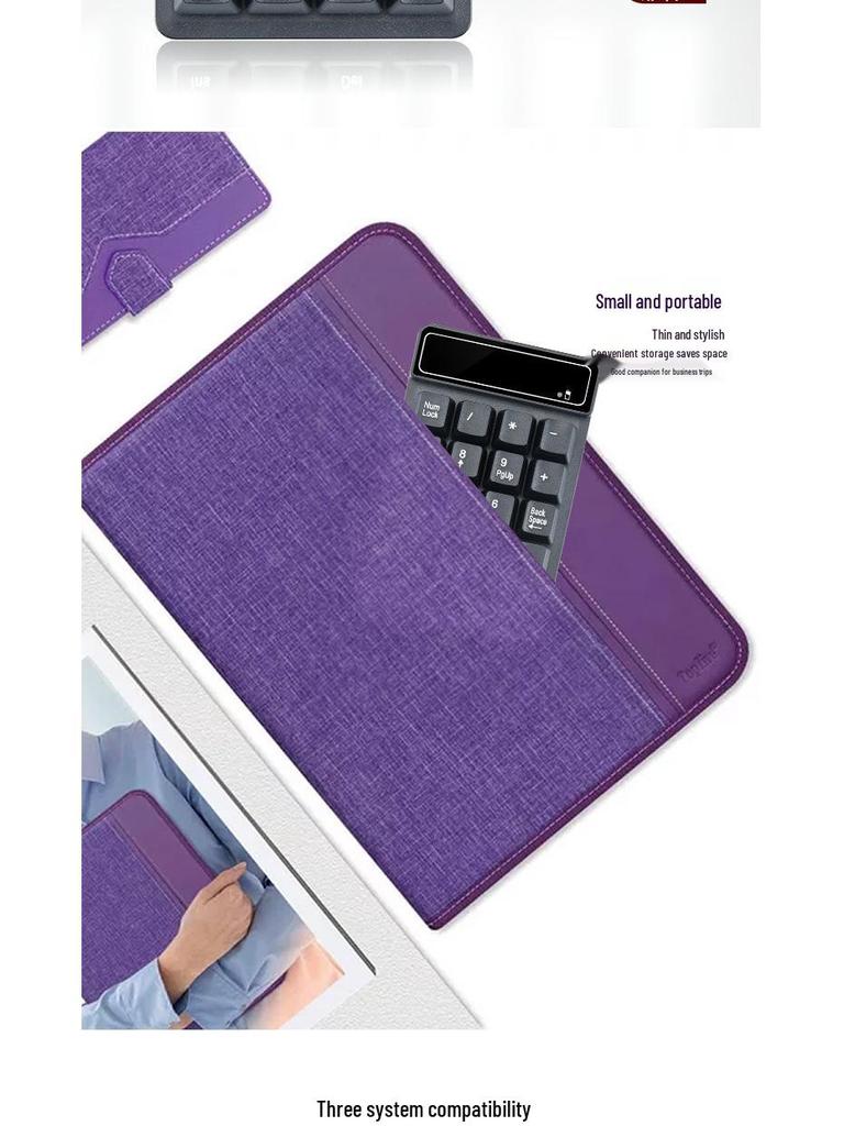 Portable Waterproof Wireless 19-Key Digital Keyboard with Mechanical Feel for Financial Accounting and Password Input