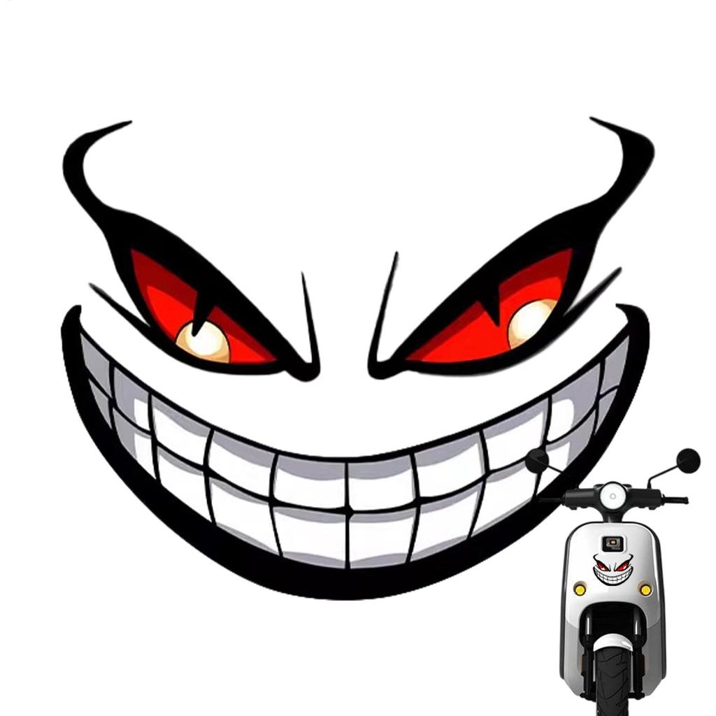 Car Scratch Sticker, Car Window Decal - Devil Smile Car Rear Windshield Sticker -