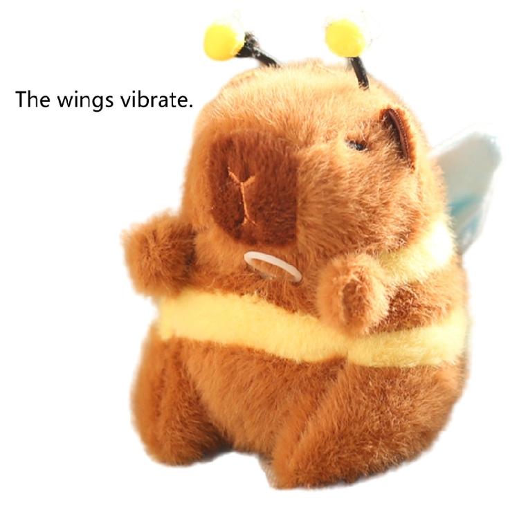 Lovely Capybara Cartoon Plush Toy for Kids Keychain Funny Capybara Cartoon Flapping Wing Soft Charm Stuffed Capybara Toy