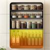 Estante multifuncional nuevo para condimentos de cocina, organizador de almacenamiento de botellas de condimentos y especias montado en la pared, herramienta de cocina