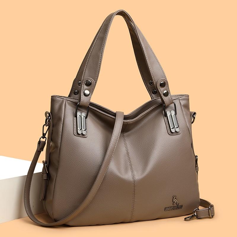 Elegant Vintage PU Leather Handbag for Women Large Capacity Shoulder Bag Top Handles & Detachable Shoulder Strap Simple Daily Bag Ladies Holiday Gifts