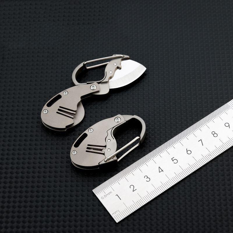 Titanium Alloy Hanging Buckle Multi-functional Key Chain Knife Unboxing Unpacking Express Delivery Small Tool  Folding Knife