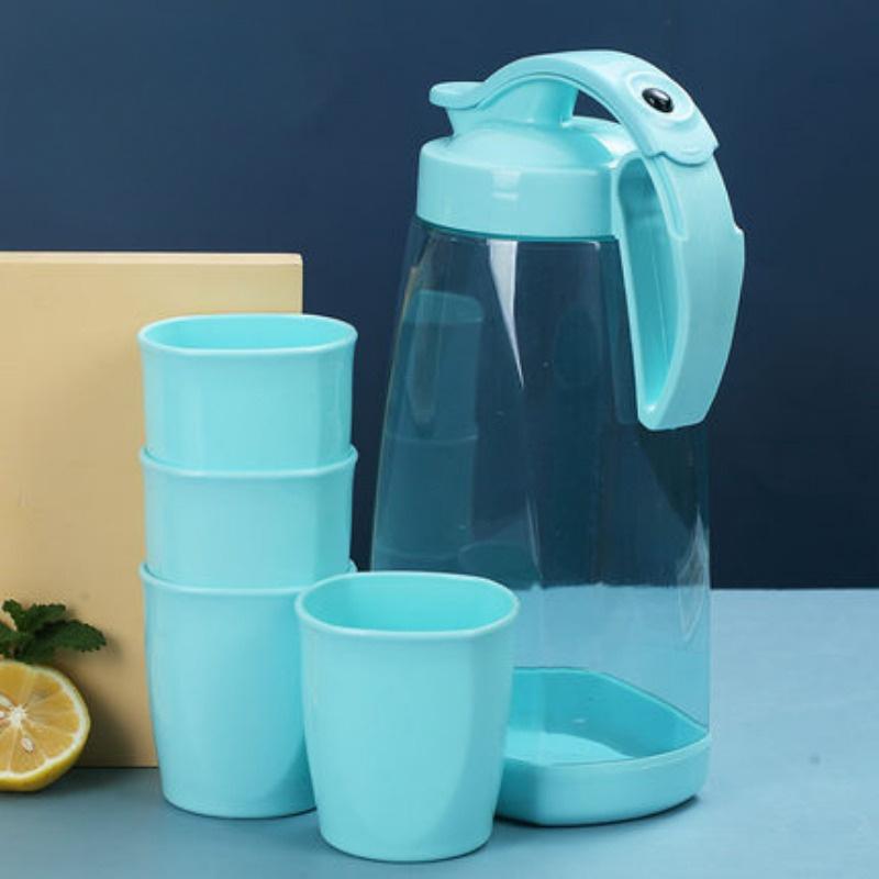 

3 шт/5 шт случайных цветов набор простая герметичная пластиковая бутылка для холодной воды набор для воды горшок для сока креативный пресс бутылка для воды 2.2L-5pcs/set