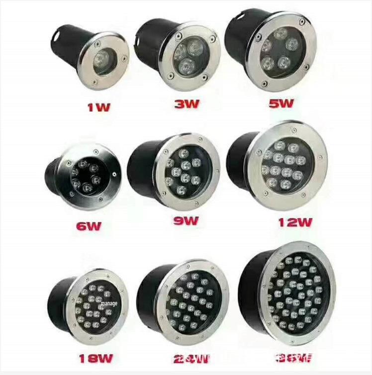 Reflektor do země z nerezové oceli 304, 1W, průměr 65 mm, 3W krajinné světlo se zemním hrotem pro osvětlení dvora.